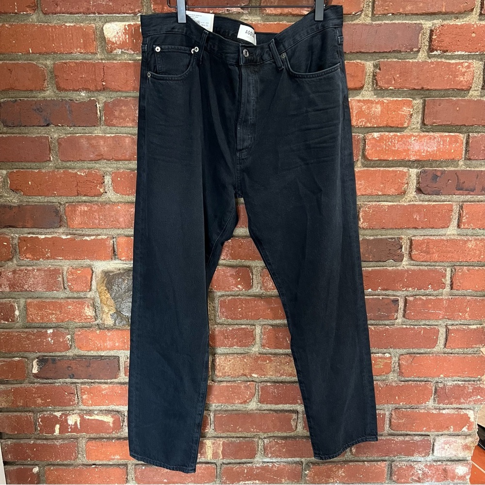 Agolde women's Austin mid rise tapered slim denim jeans size 32 button fly‎ NWT